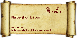 Matejko Libor névjegykártya